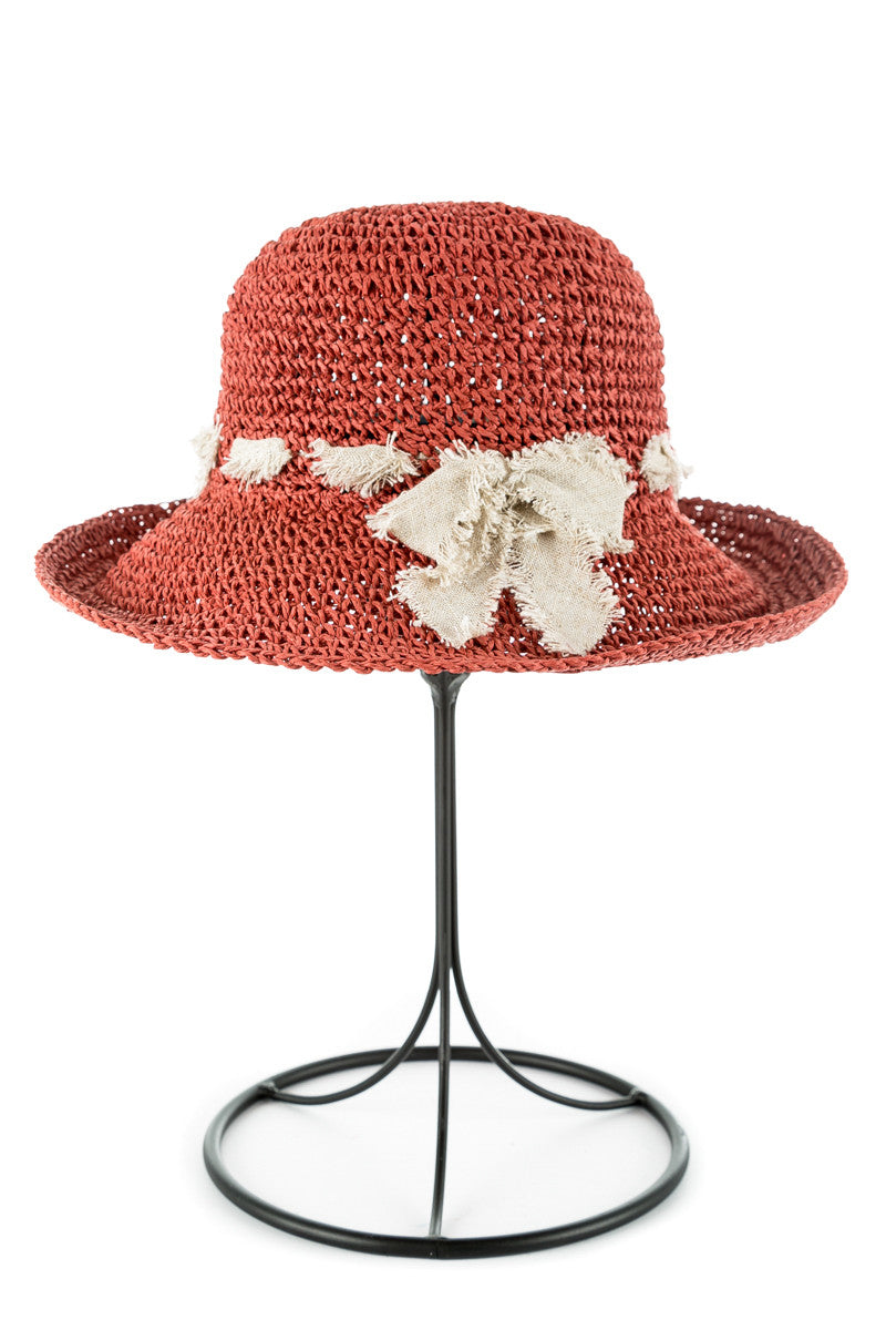 Pecan Boater Hat - Dejavu NYC