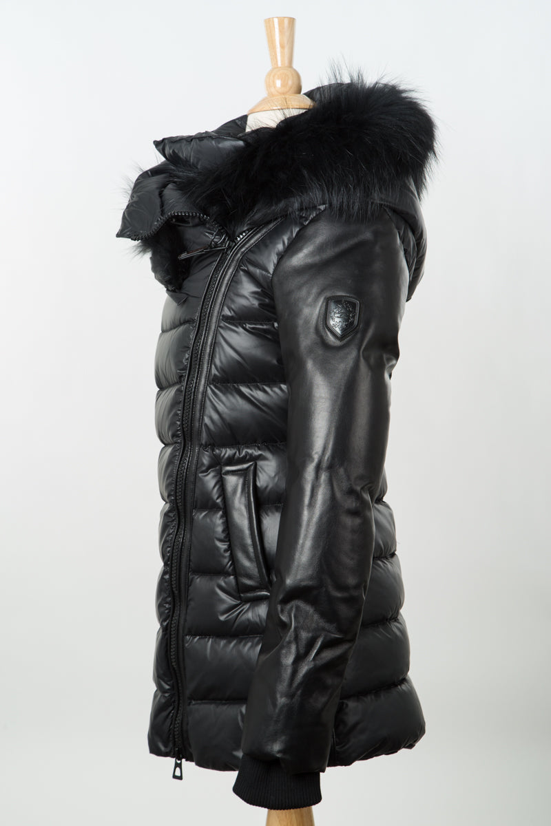 ROYAL Leather Sleeved Down Parka