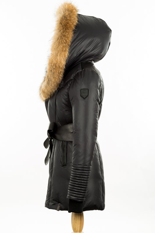 SOPHIE Leather Belt Down Parka