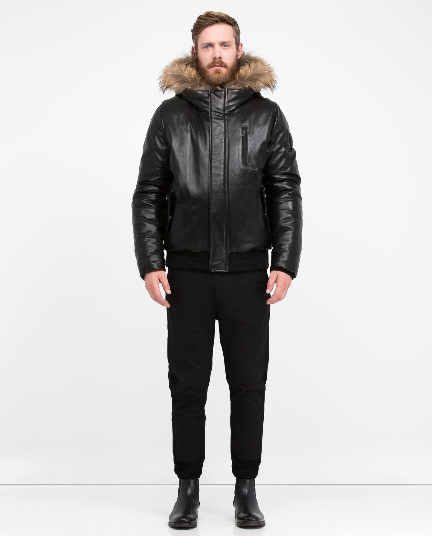 Crawley Leather Jacket With Fur Hood - Dejavu NYC