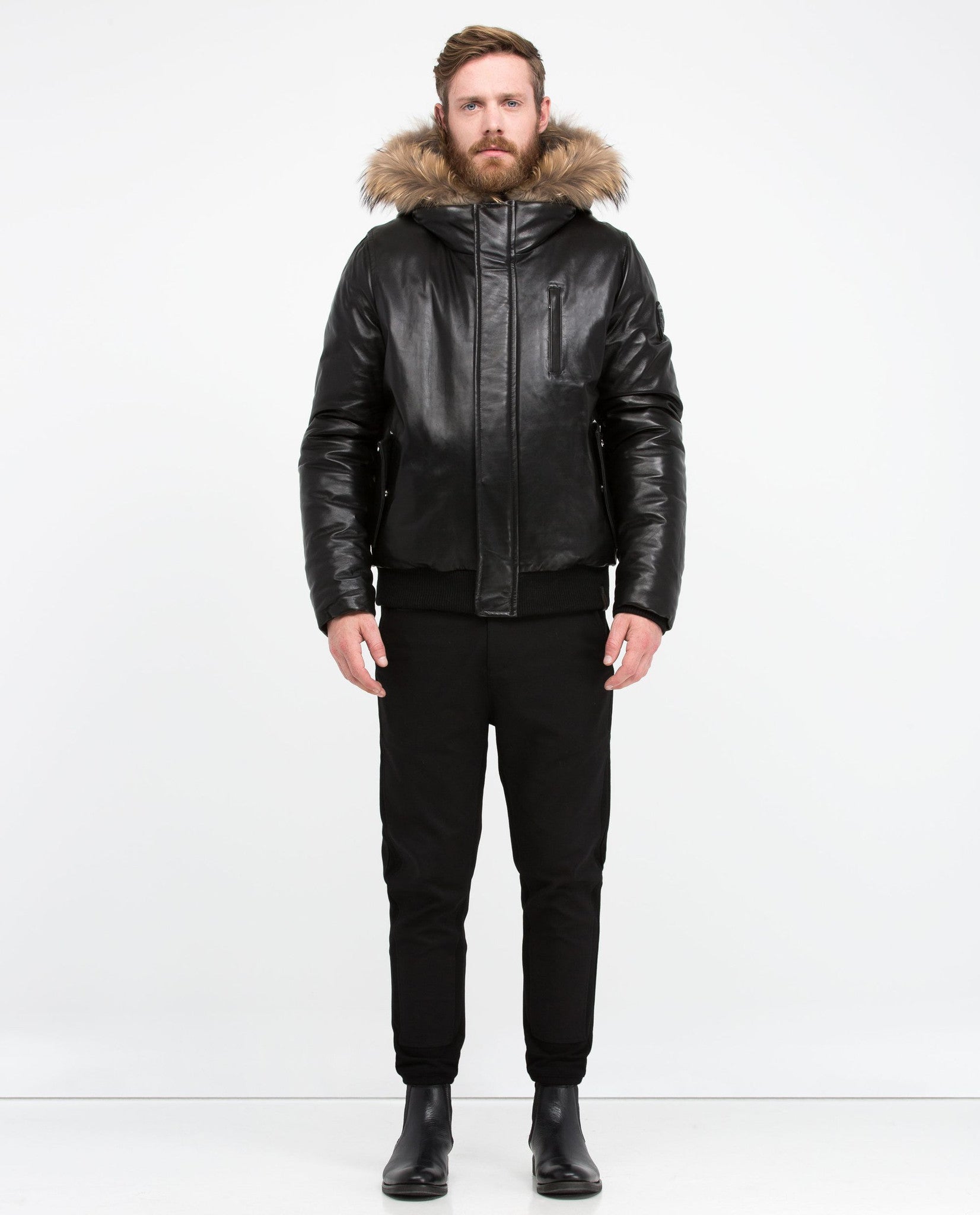 Crawley Leather Jacket With Fur Hood - Dejavu NYC