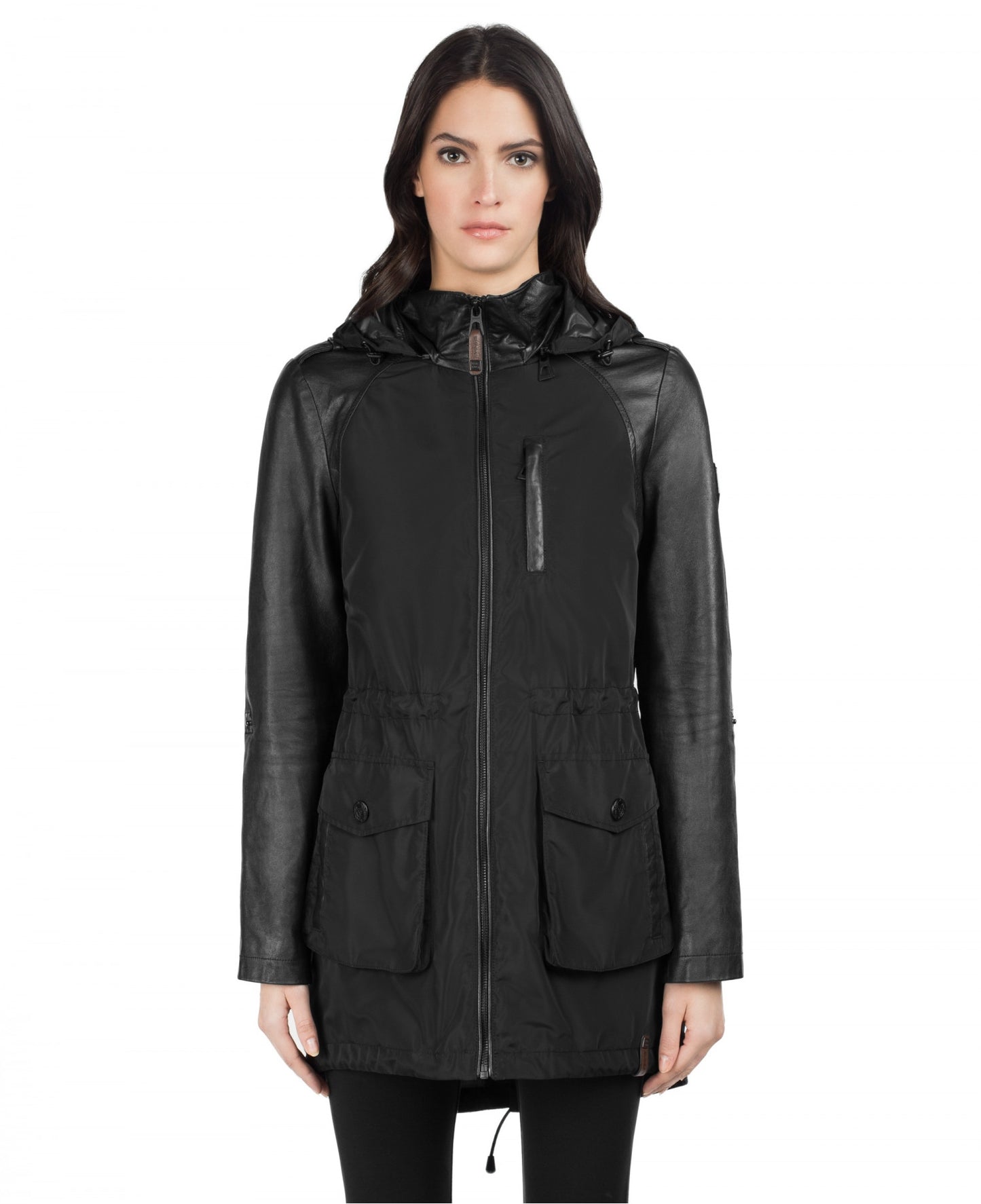 Kiara Leather Sleeved Memory Jacket - Dejavu NYC