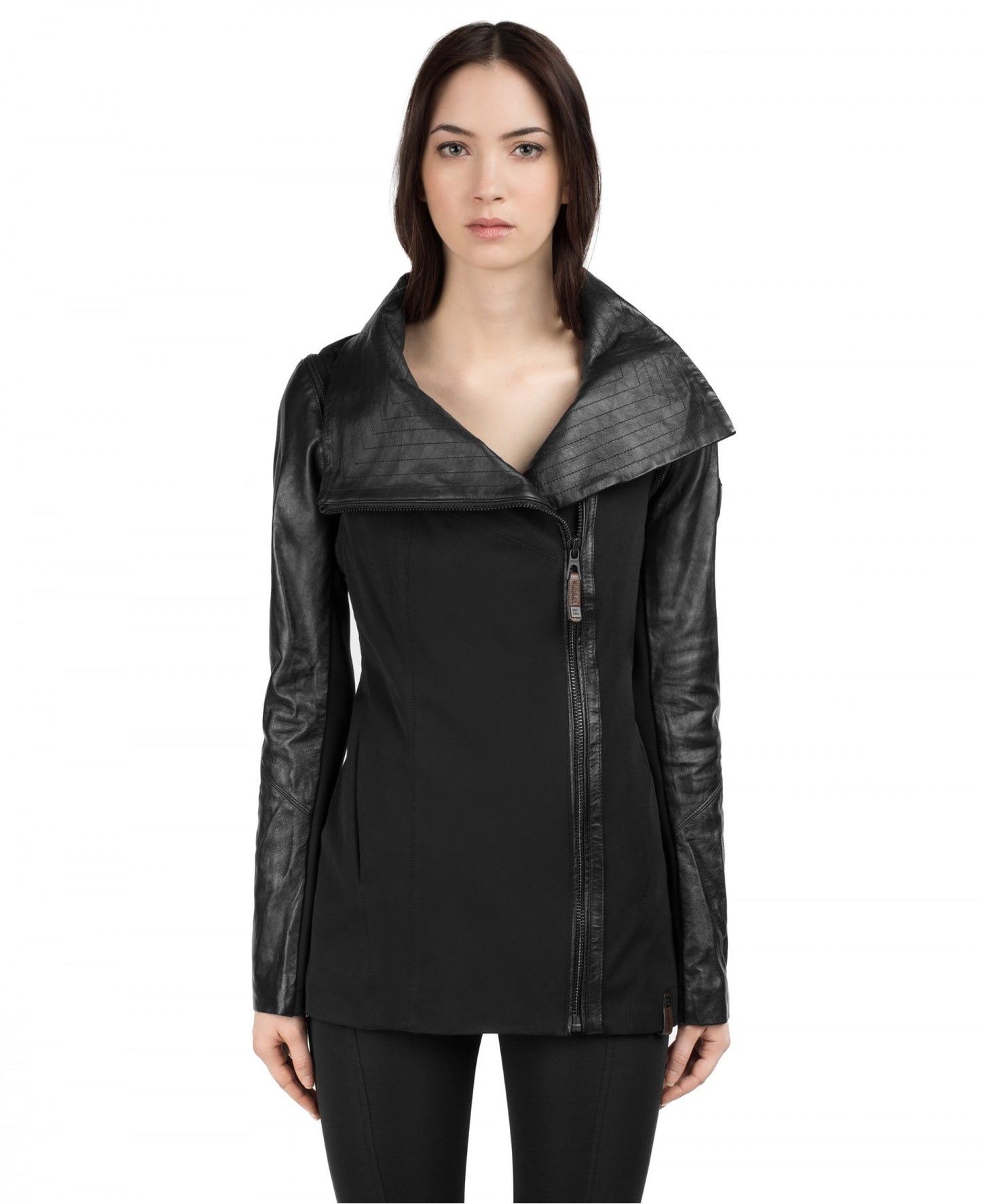 Tia Leather & Waxed Linen Convertable Jacket - Dejavu NYC