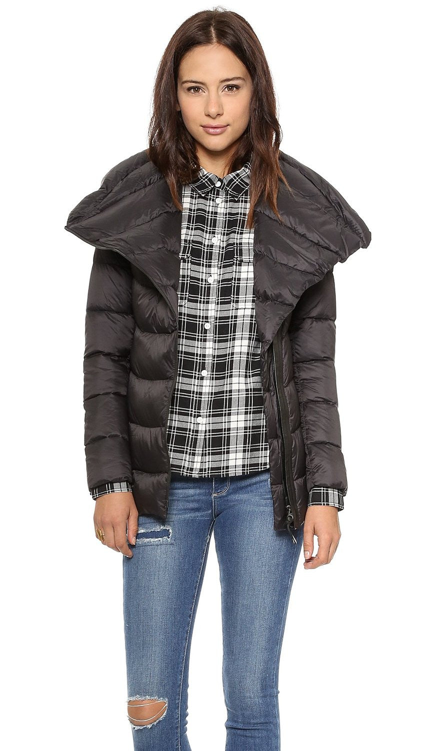 Qeren Convertible Puffer Jacket With Leather Trim - Dejavu NYC