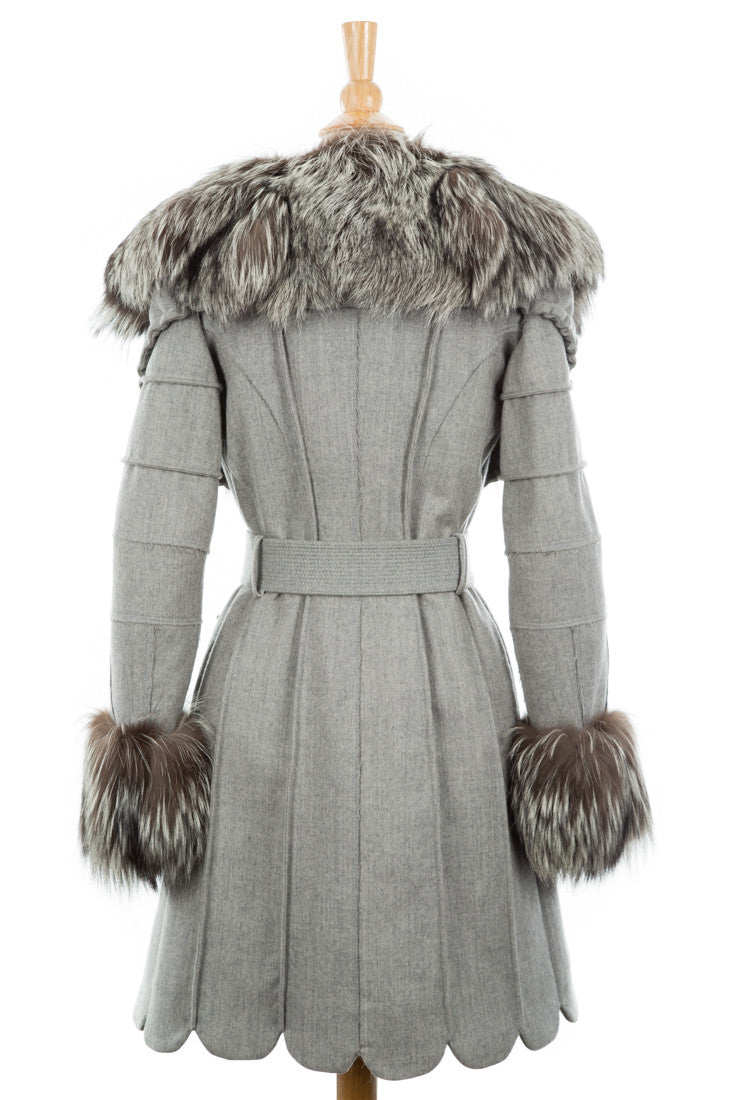 Capotto Wool Coat With Fur Trim - Dejavu NYC