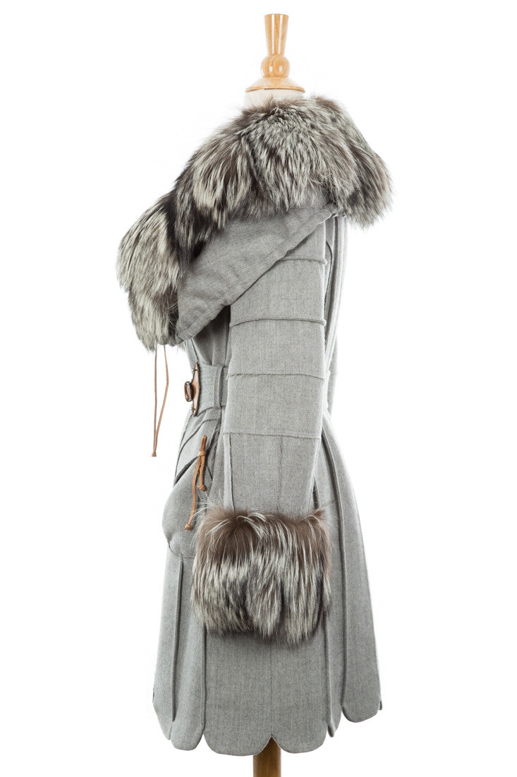 Capotto Wool Coat With Fur Trim - Dejavu NYC