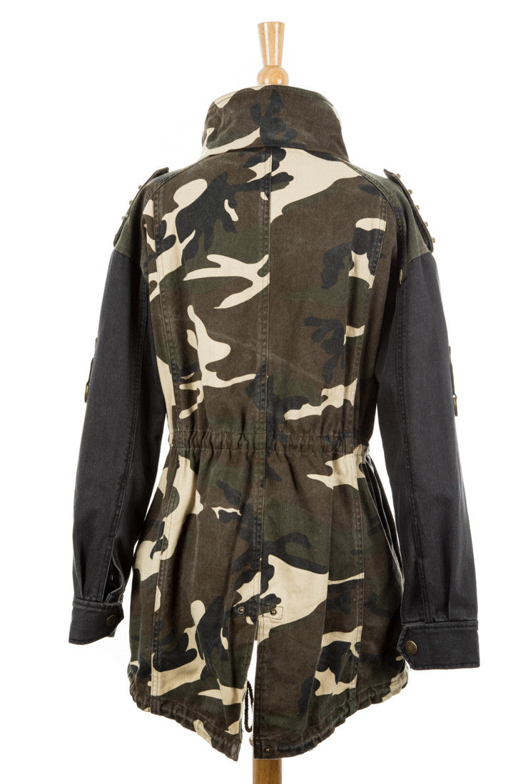 KYC1080 Denim Army Fatigue Parka - Dejavu NYC