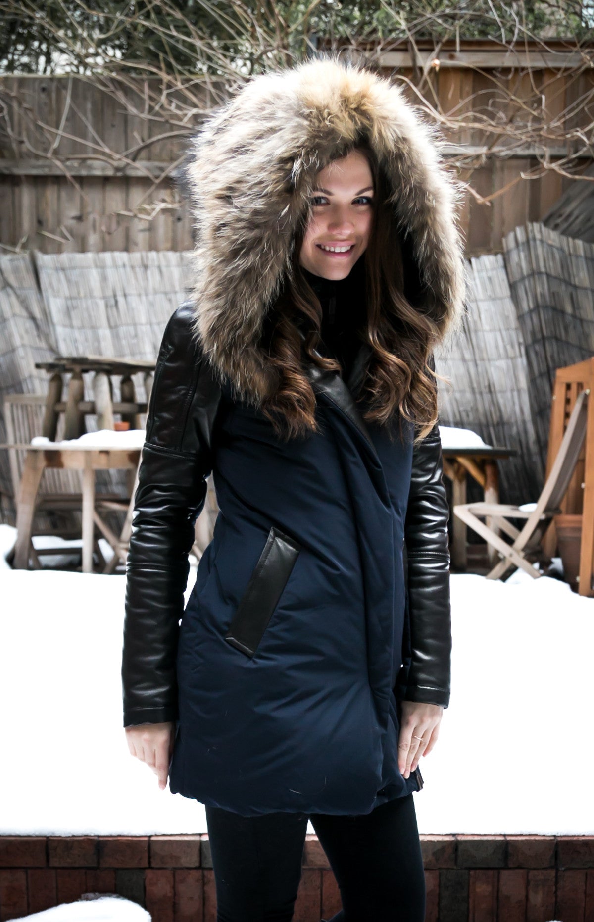 Anouk Leather Sleeved Down Parka - Dejavu NYC