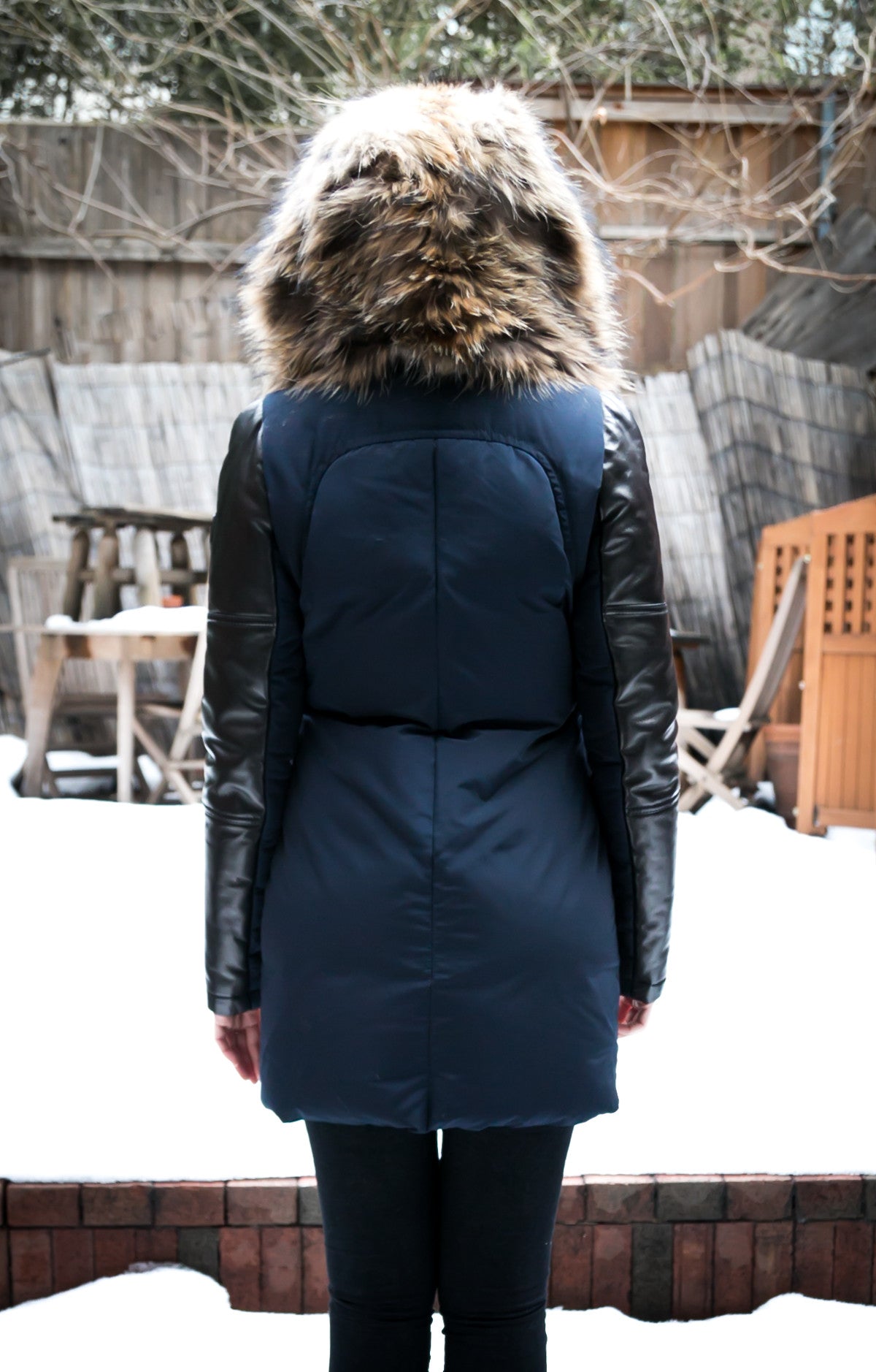 Anouk Leather Sleeved Down Parka - Dejavu NYC