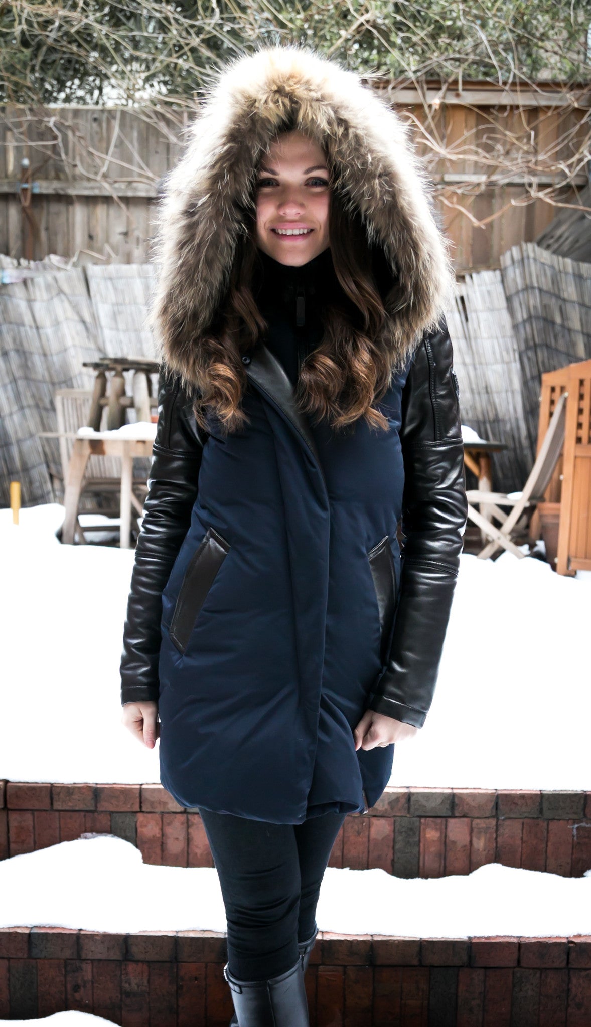 Anouk Leather Sleeved Down Parka - Dejavu NYC