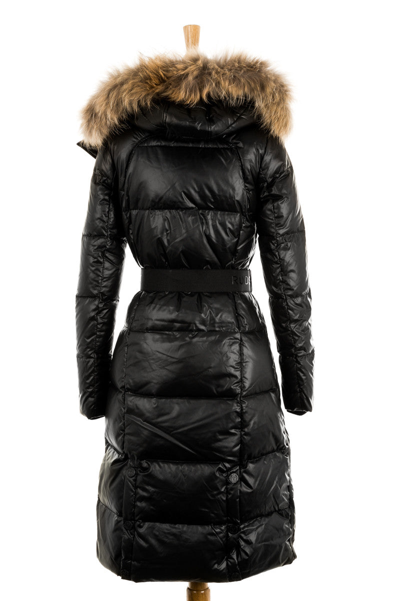 Colima Hooded Down Jacket With Fur Trim - Dejavu NYC