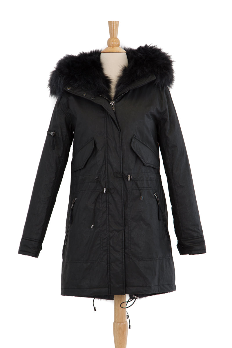 Luxe Limelight Parka with Fur - Dejavu NYC