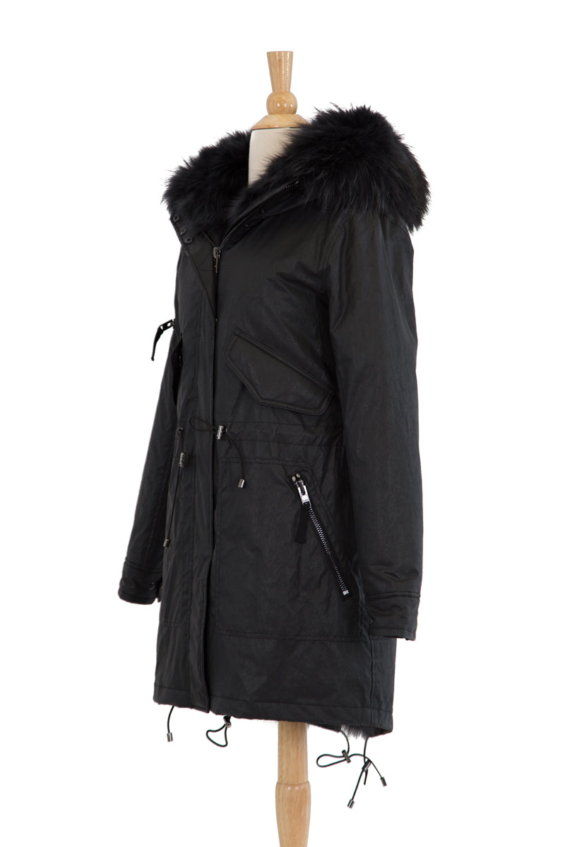 Luxe Limelight Parka with Fur - Dejavu NYC