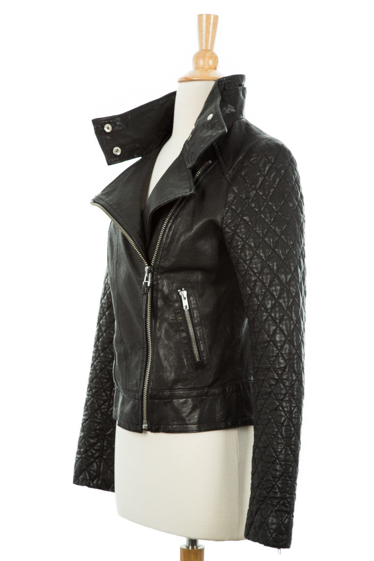 Jimmie Distressed Leather Biker Jacket - Dejavu NYC