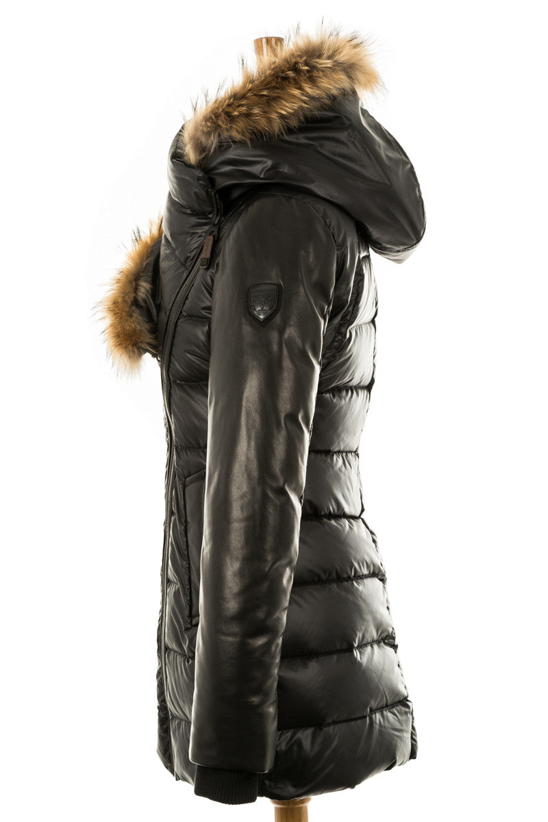 Roya Puffer With Fur Trim - Dejavu NYC
