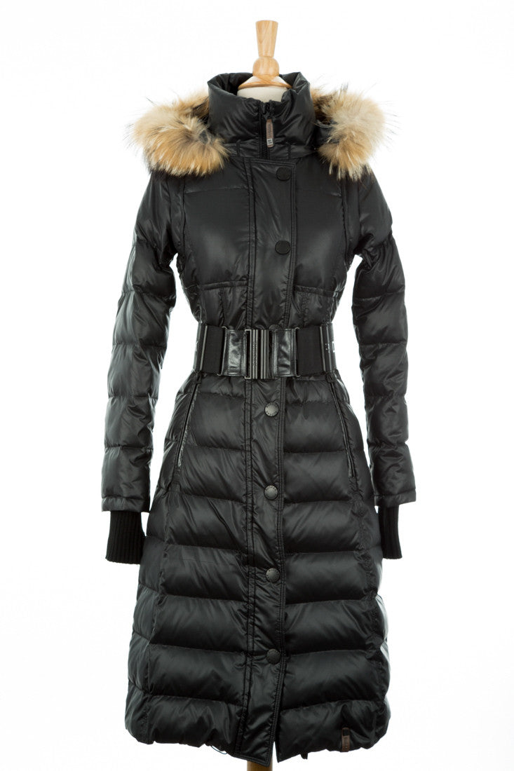 Genie Hooded Down Coat With Fur Trim - Dejavu NYC