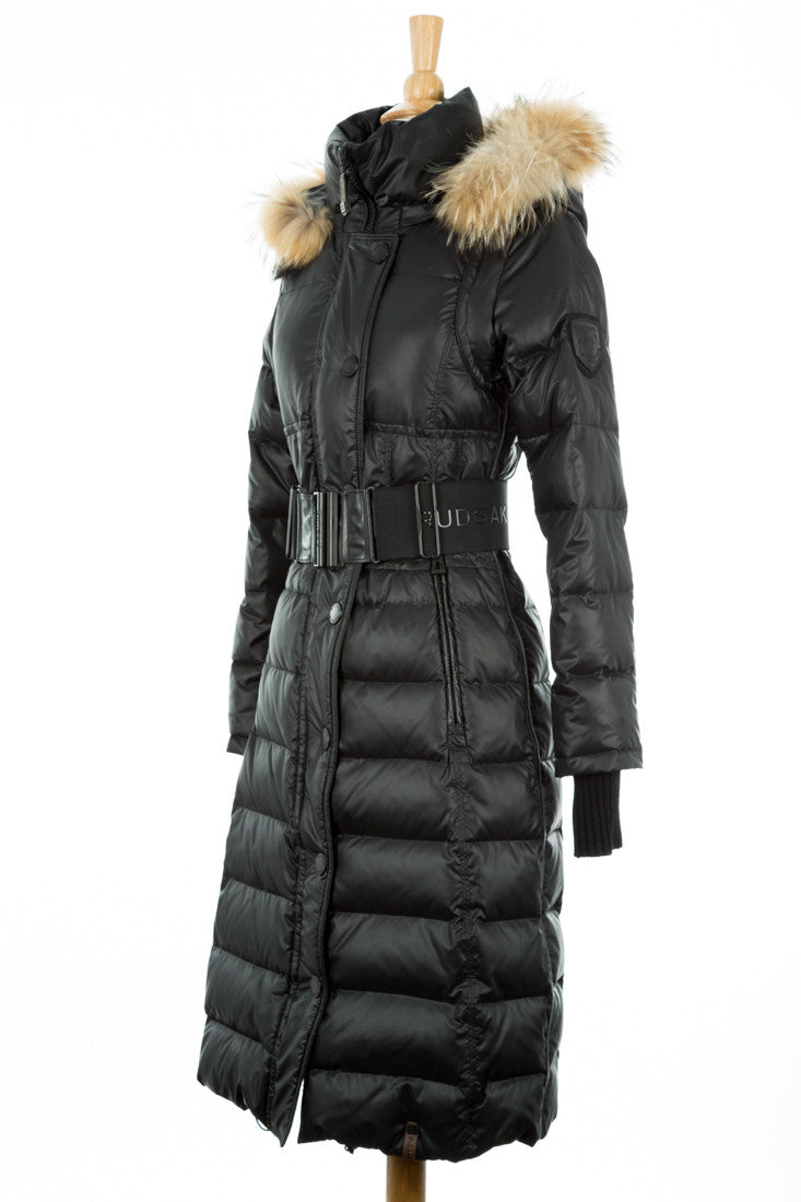 Genie Hooded Down Coat With Fur Trim - Dejavu NYC