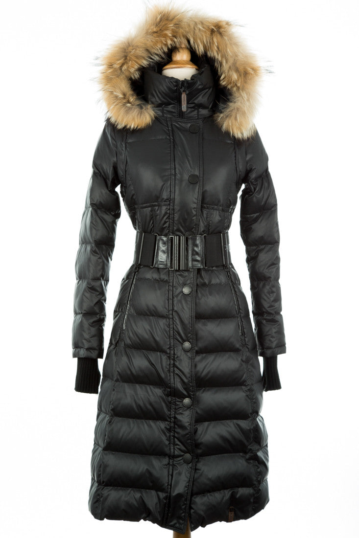 Genie Hooded Down Coat With Fur Trim - Dejavu NYC