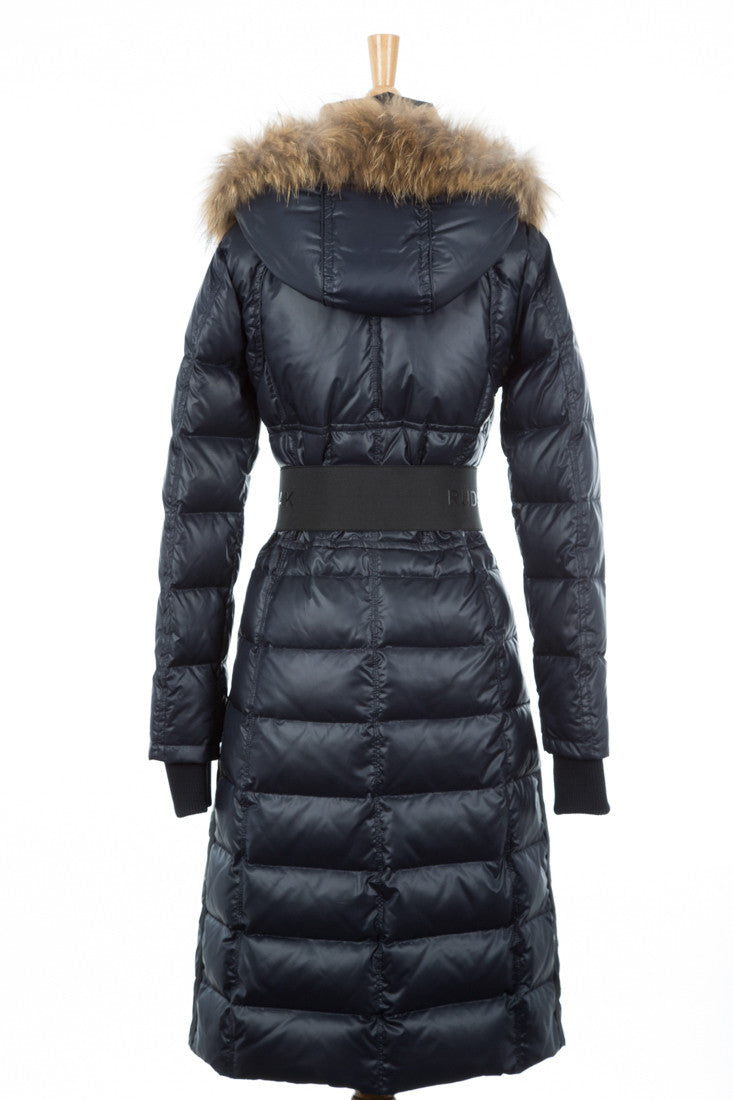 Genie Hooded Down Coat With Fur Trim - Dejavu NYC