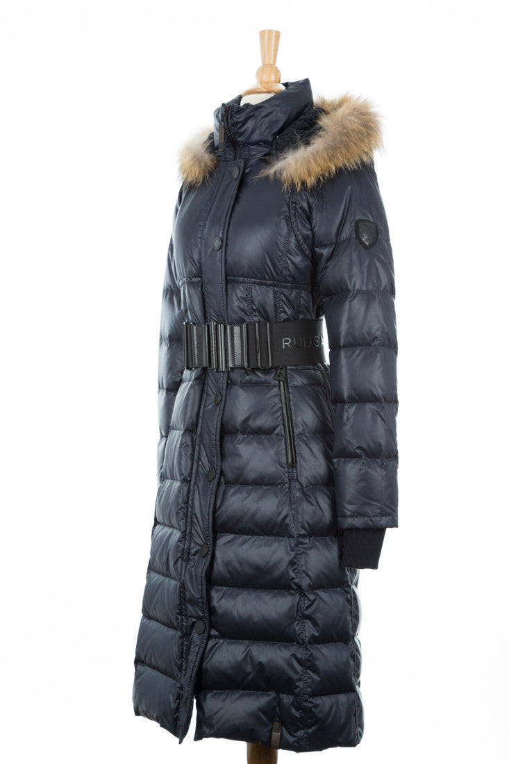 Genie Hooded Down Coat With Fur Trim - Dejavu NYC