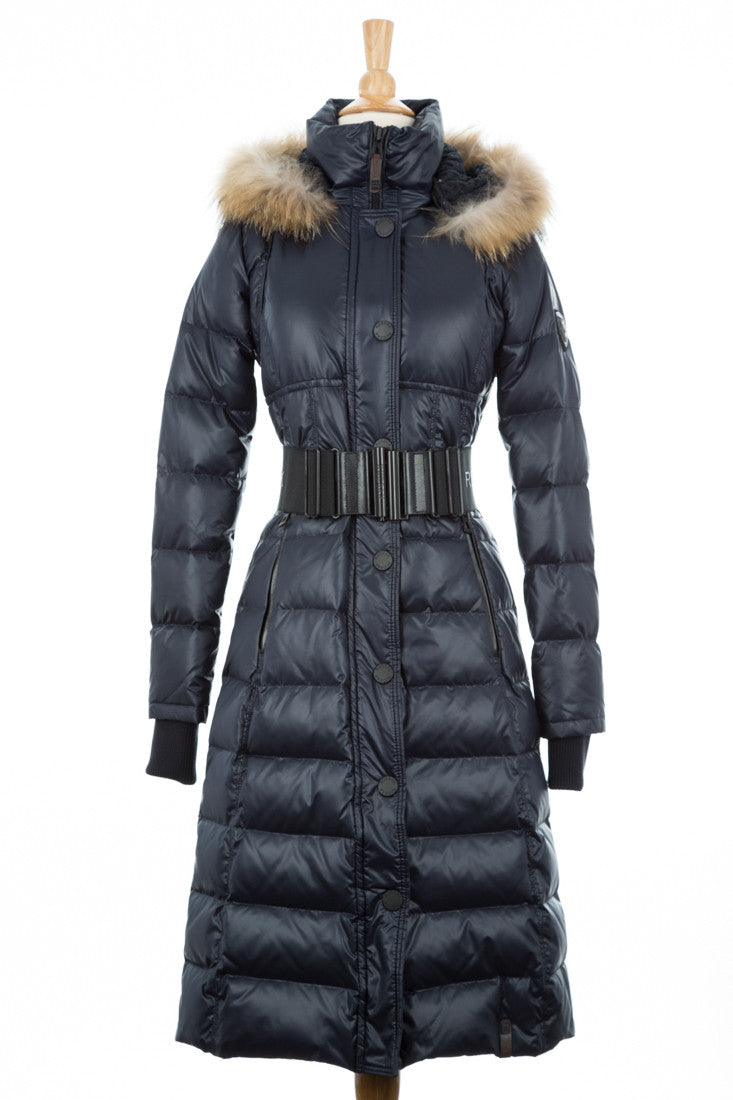 Genie Hooded Down Coat With Fur Trim - Dejavu NYC