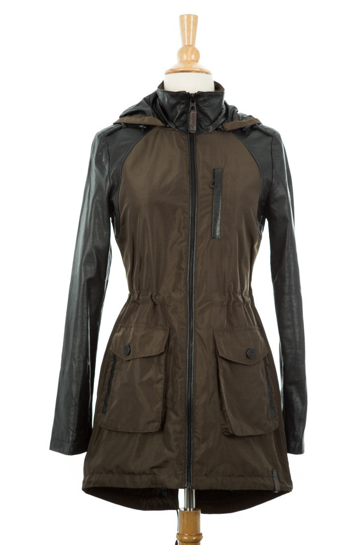 Kiara Leather Sleeved Memory Jacket - Dejavu NYC