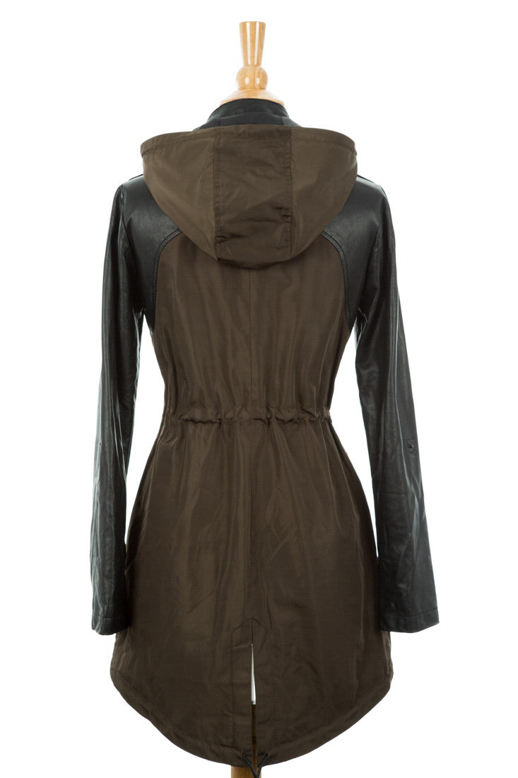 Kiara Leather Sleeved Memory Jacket - Dejavu NYC