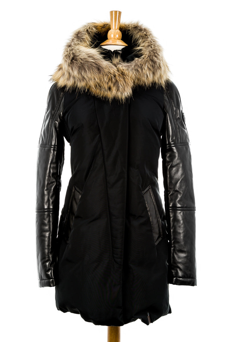 Anouk Leather Sleeved Down Parka - Dejavu NYC