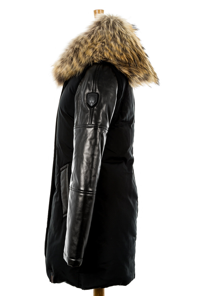 Anouk Leather Sleeved Down Parka - Dejavu NYC