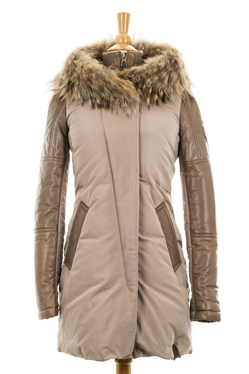 Anouk Leather Sleeved Down Parka - Dejavu NYC