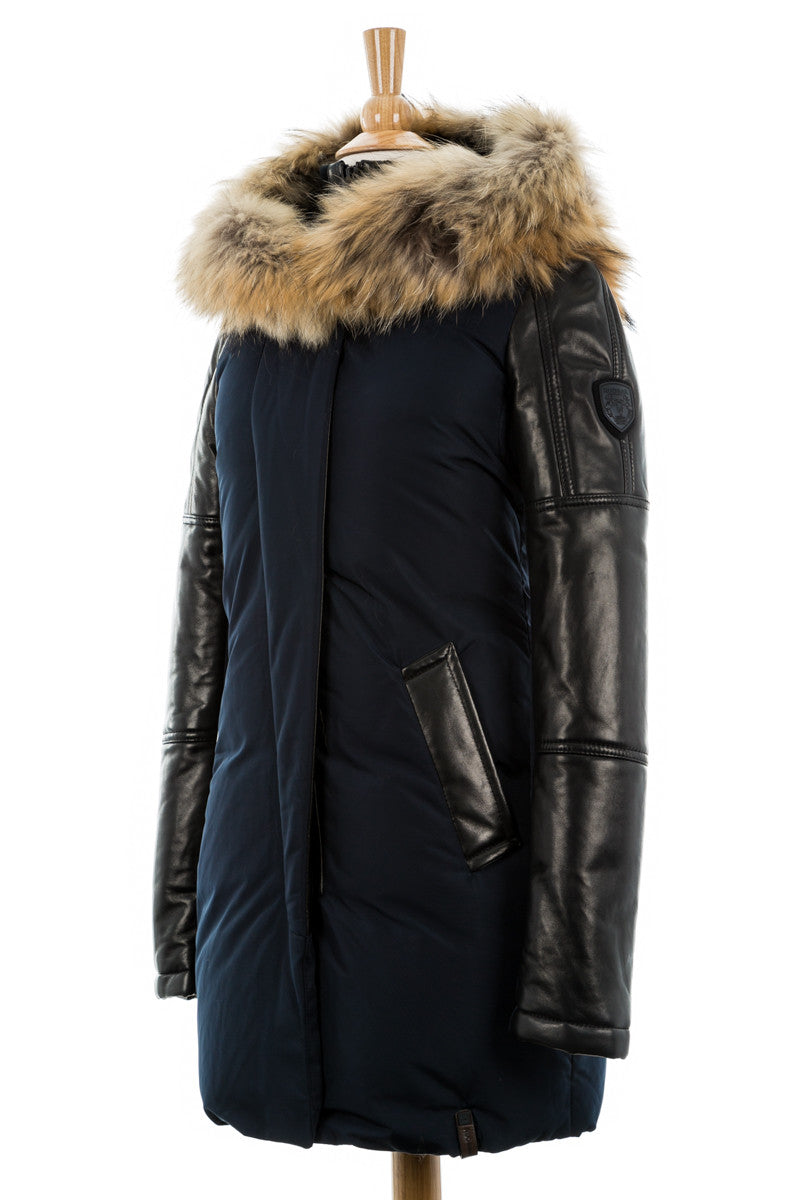 Anouk Leather Sleeved Down Parka - Dejavu NYC