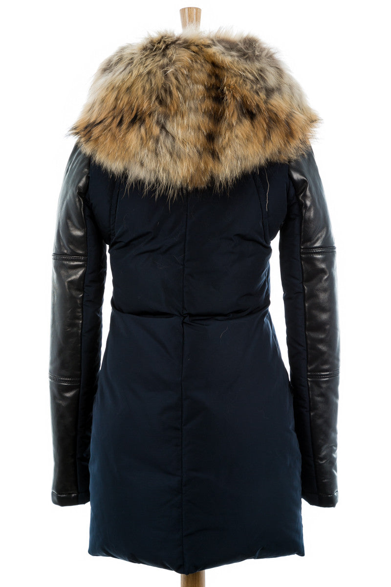 Anouk Leather Sleeved Down Parka - Dejavu NYC