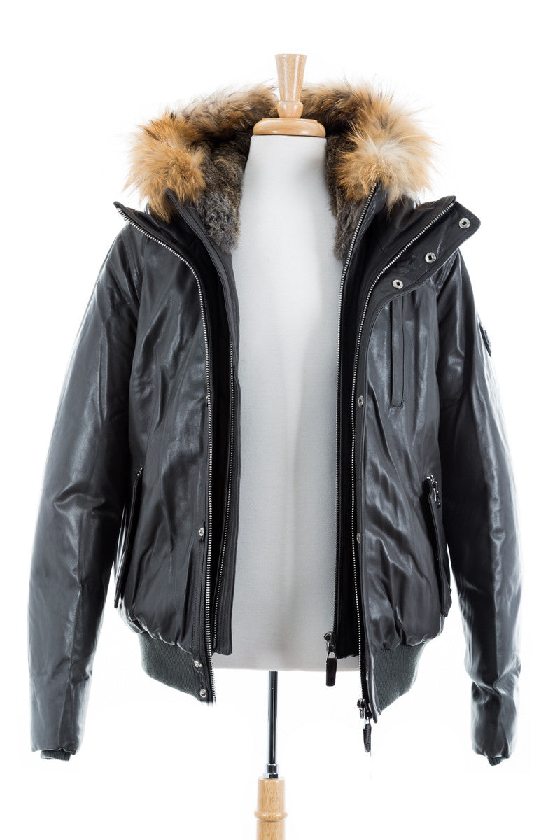 Crawley Leather Jacket With Fur Hood - Dejavu NYC