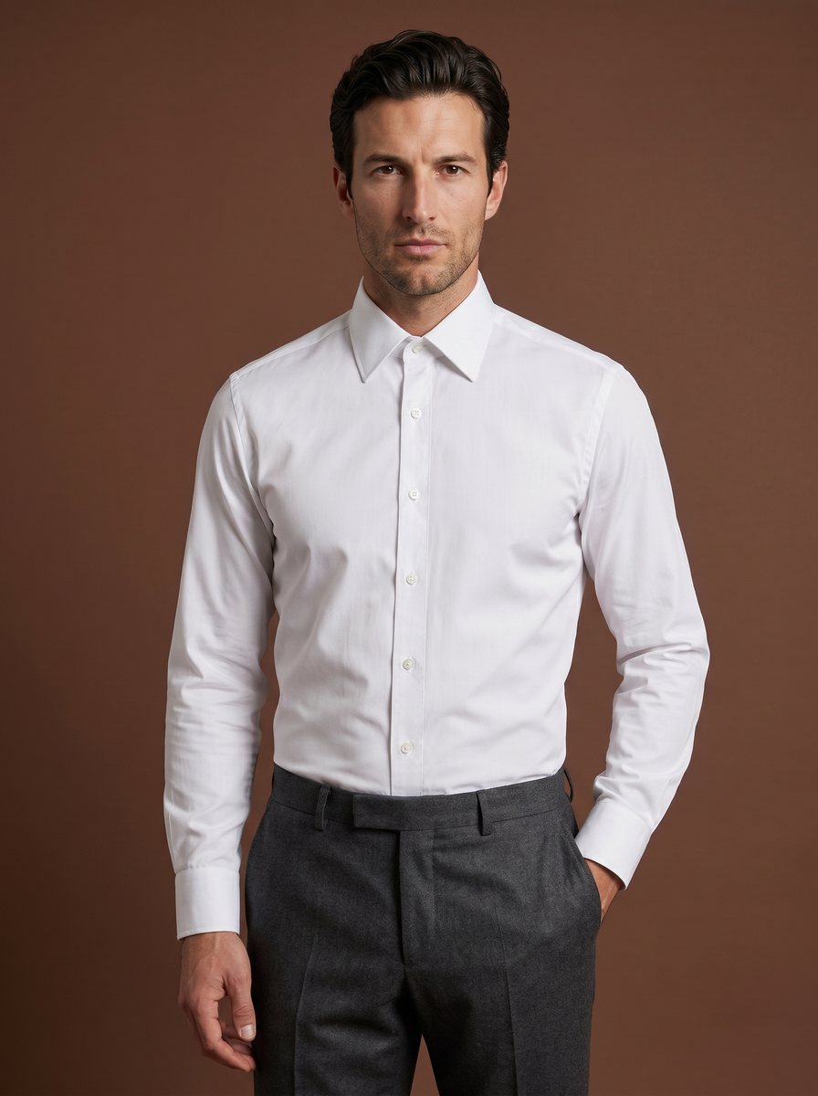 The Lafayette custom shirt — 26AWMSH006, fabric SAX009A — view 1