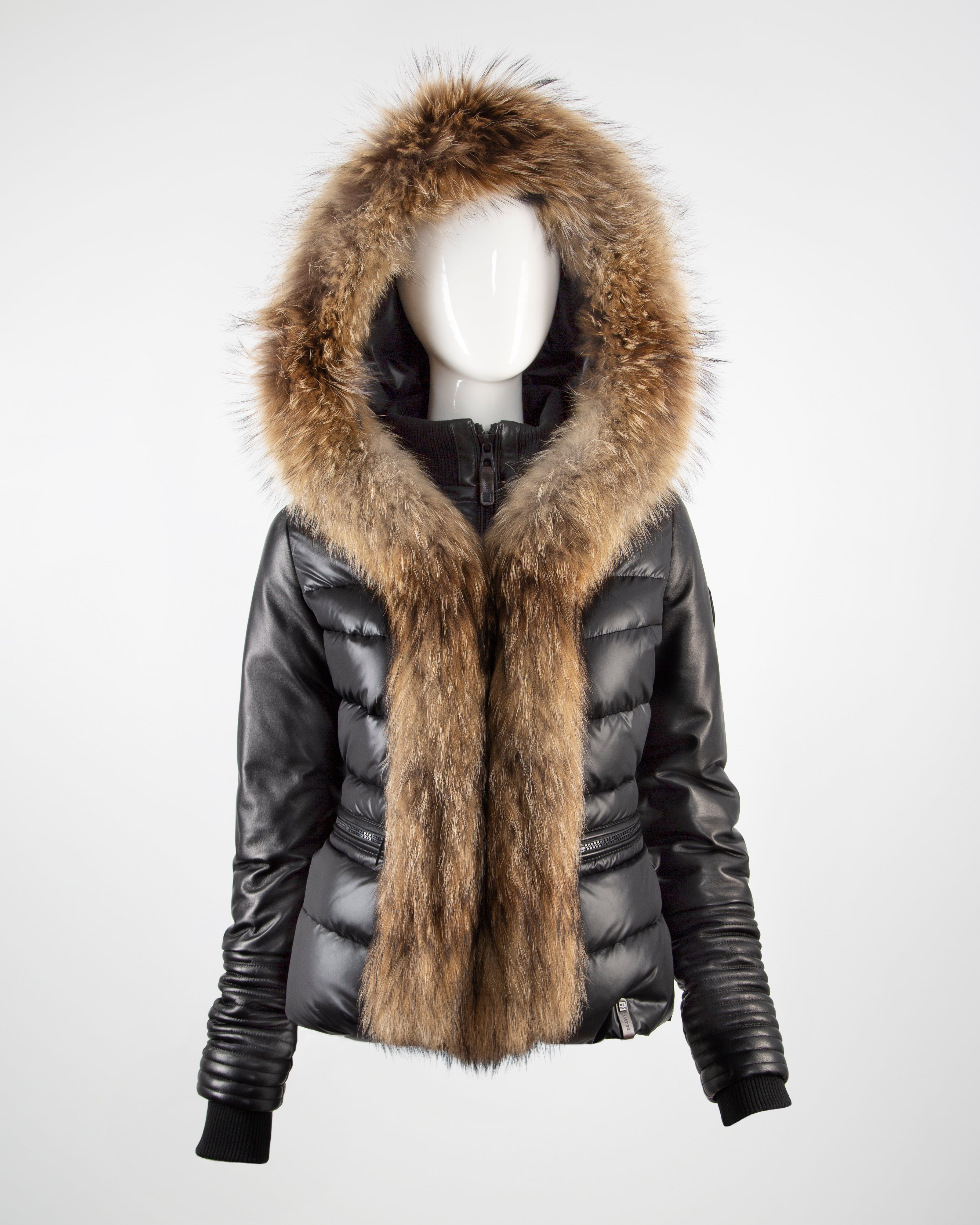 Maria Down Jacket With Fur Trim Coat Jacket Dejavu NYC