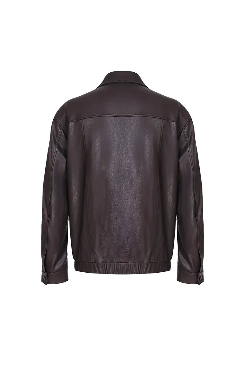 The Prince leather jacket back view