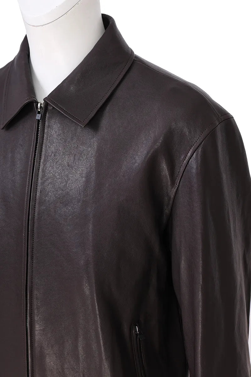 The Prince leather jacket collar and shoulder detail