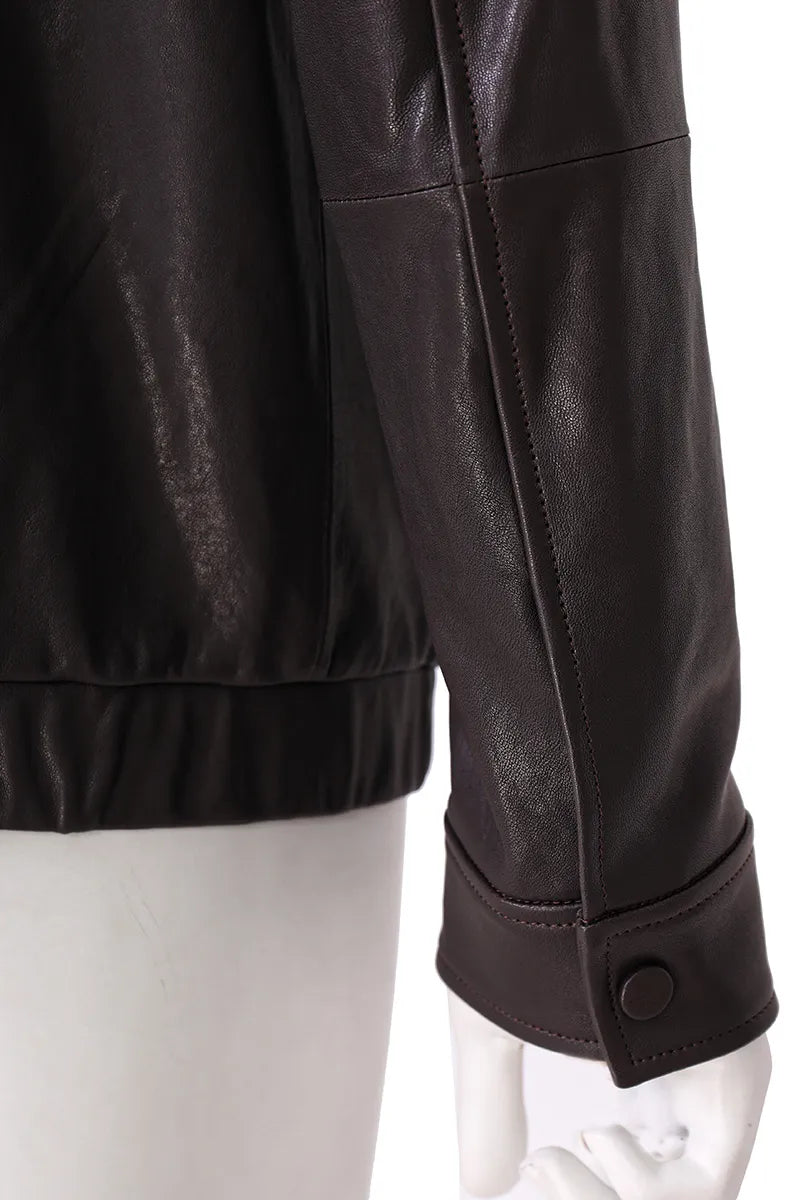 The Prince leather jacket cuff detail
