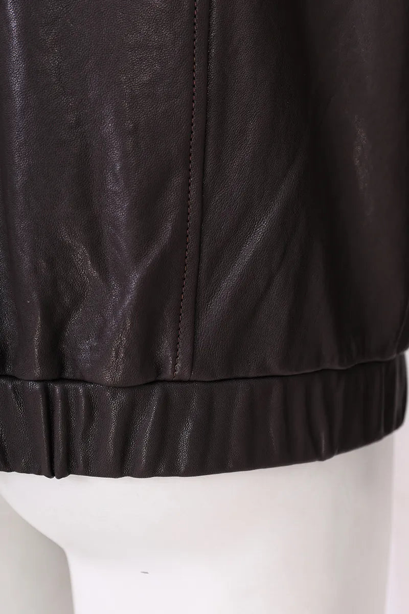 The Prince leather jacket hem detail