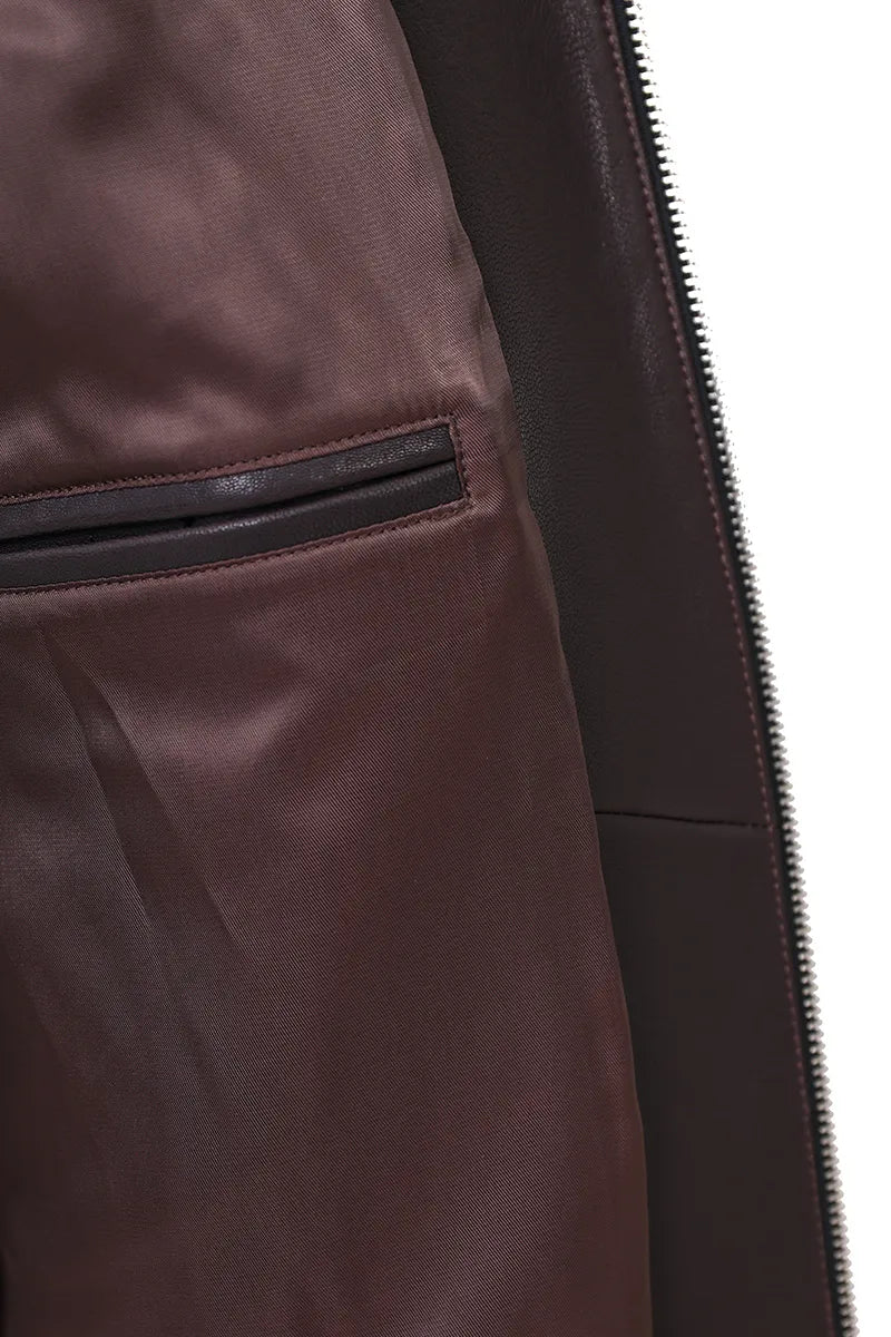 The Prince leather jacket interior detail