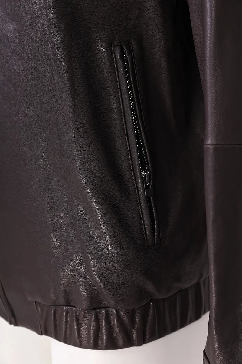 The Prince leather jacket pocket detail