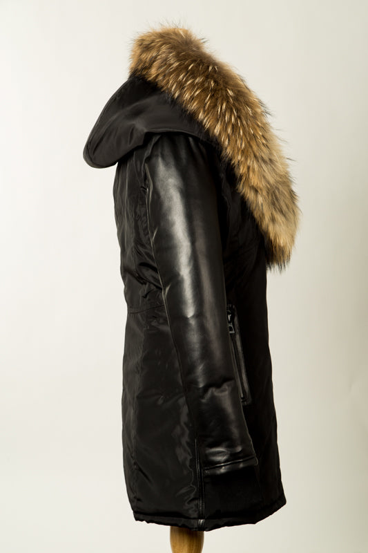 GRACE Leather Sleeved Down Parka