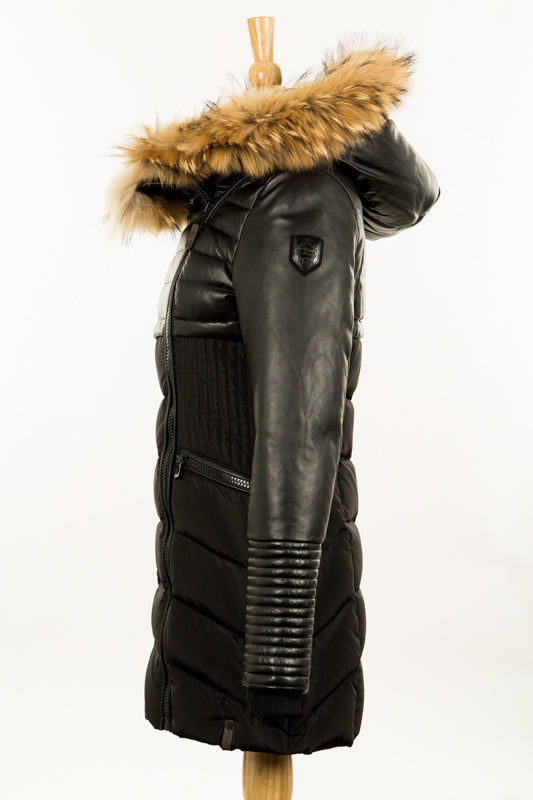 SILVIA Leather Sleeved Down Parka