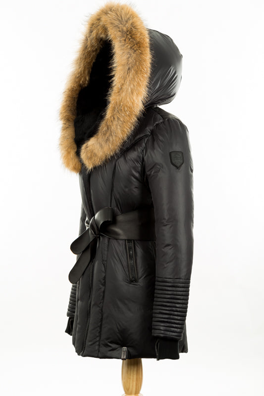 SOPHIE Leather Belt Down Parka