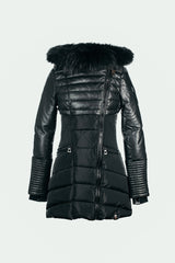 SILVIA Leather Sleeved Down Parka: A Timeless Icon of Winter Elegance