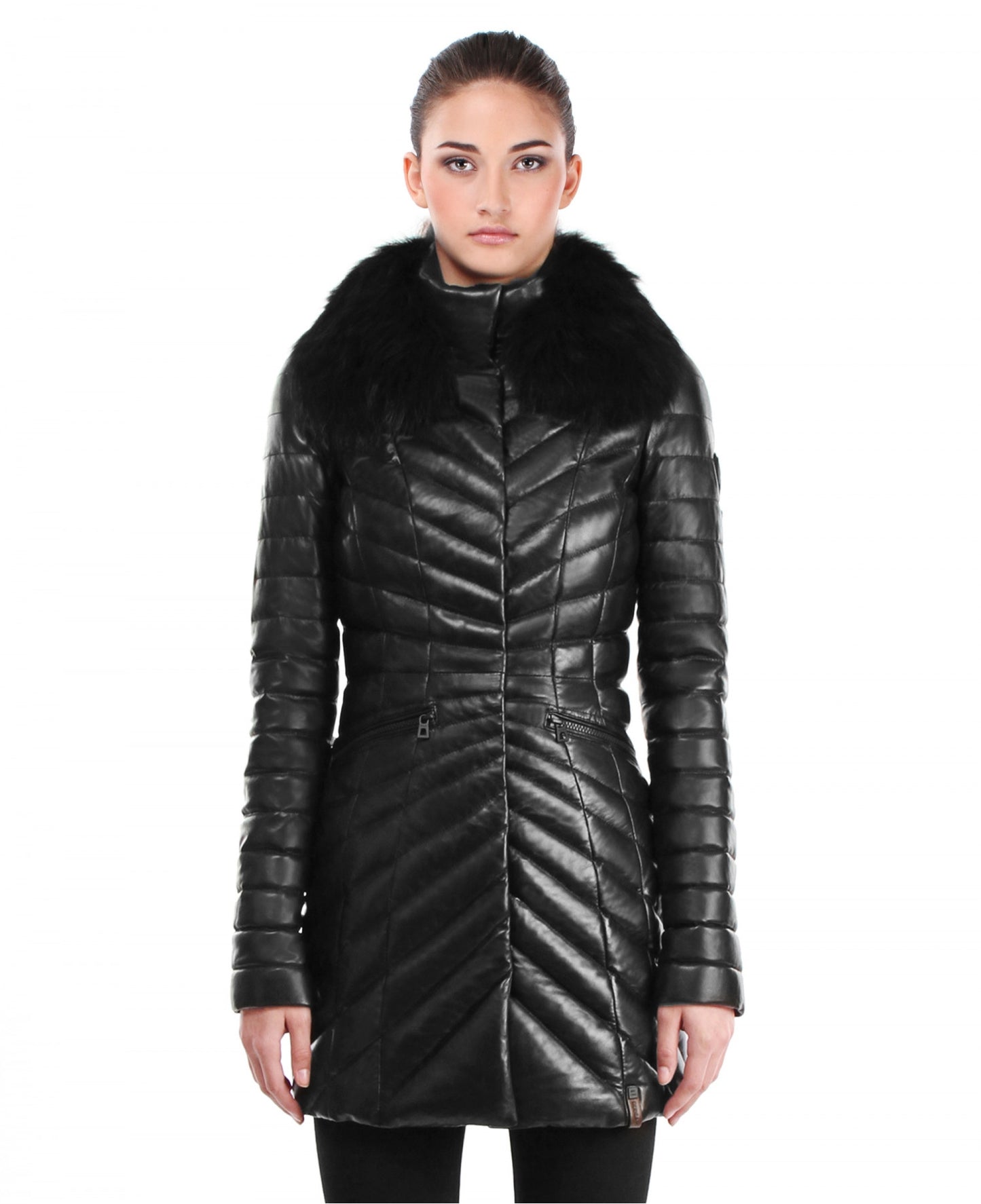 Iris Quilted Leather Puffer Coat - Dejavu NYC