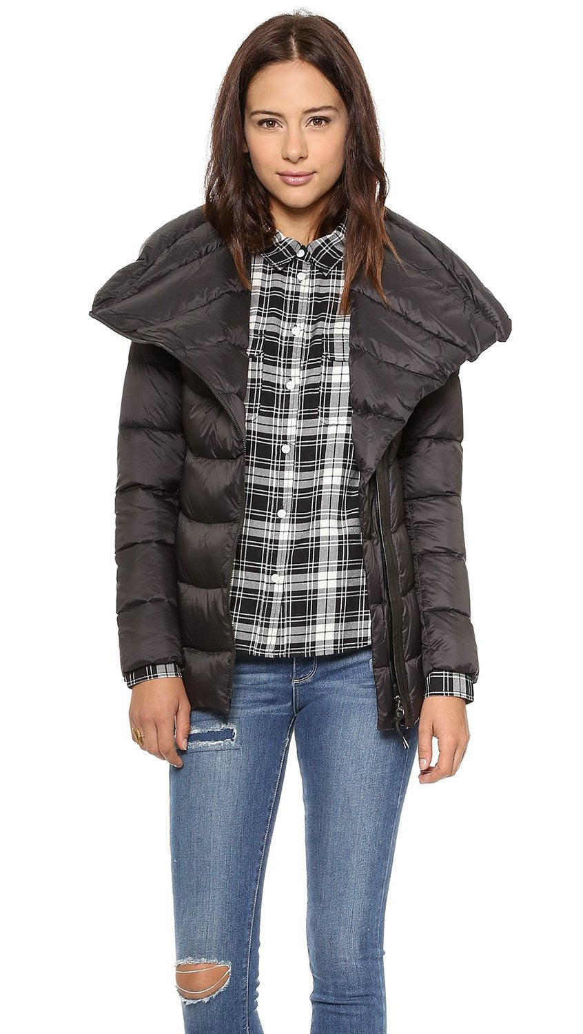 Qeren Convertible Puffer Jacket With  Leather Trim - Dejavu NYC