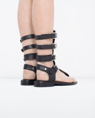 Renews Leather Gladiator Sandal - Dejavu NYC