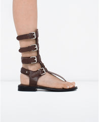 Renews Leather Gladiator Sandal - Dejavu NYC