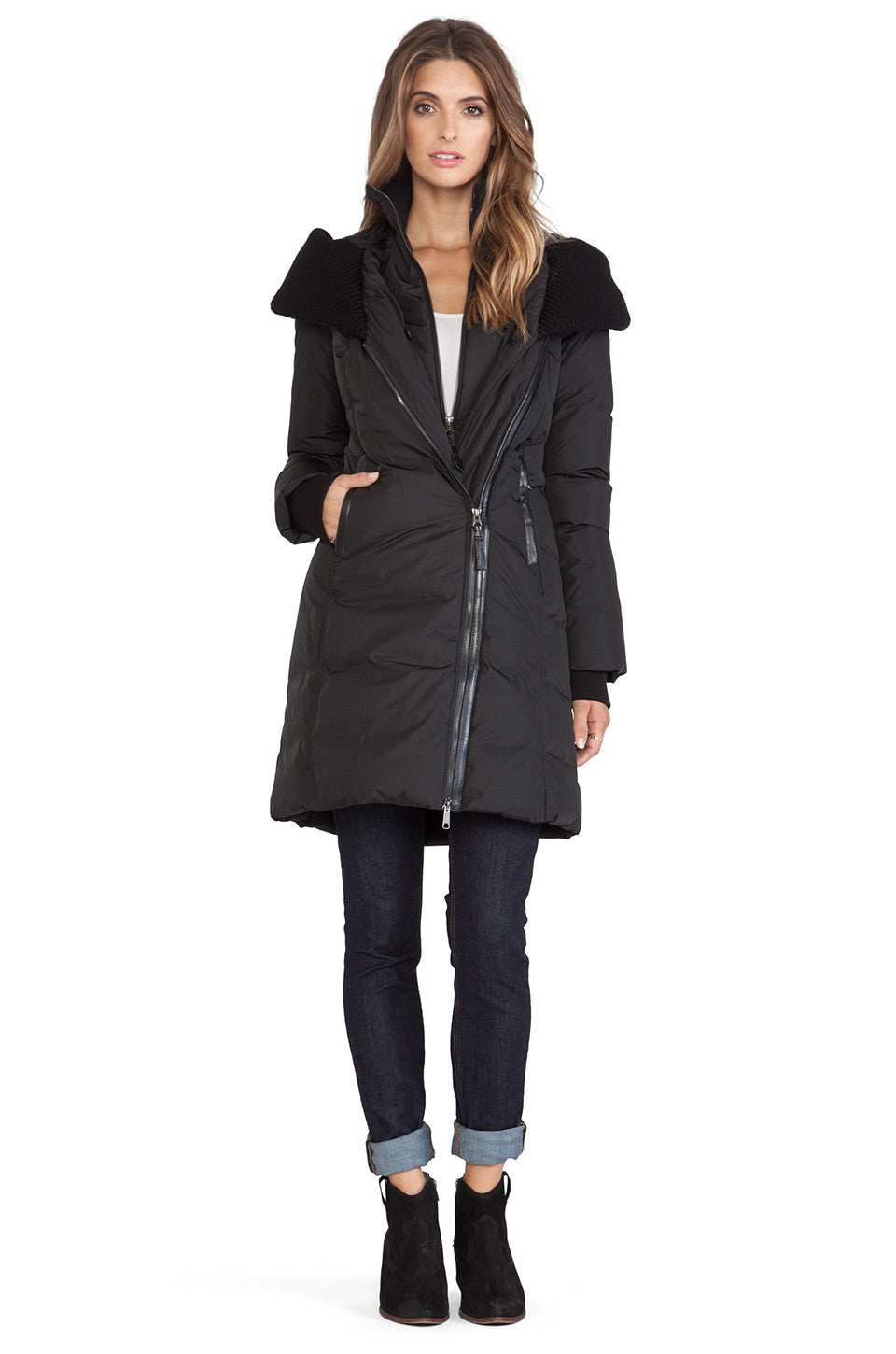 Mackage brigid knit hot sale trim down coat